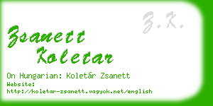 zsanett koletar business card