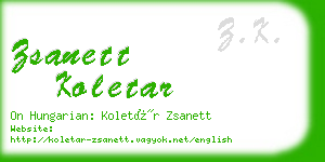 zsanett koletar business card